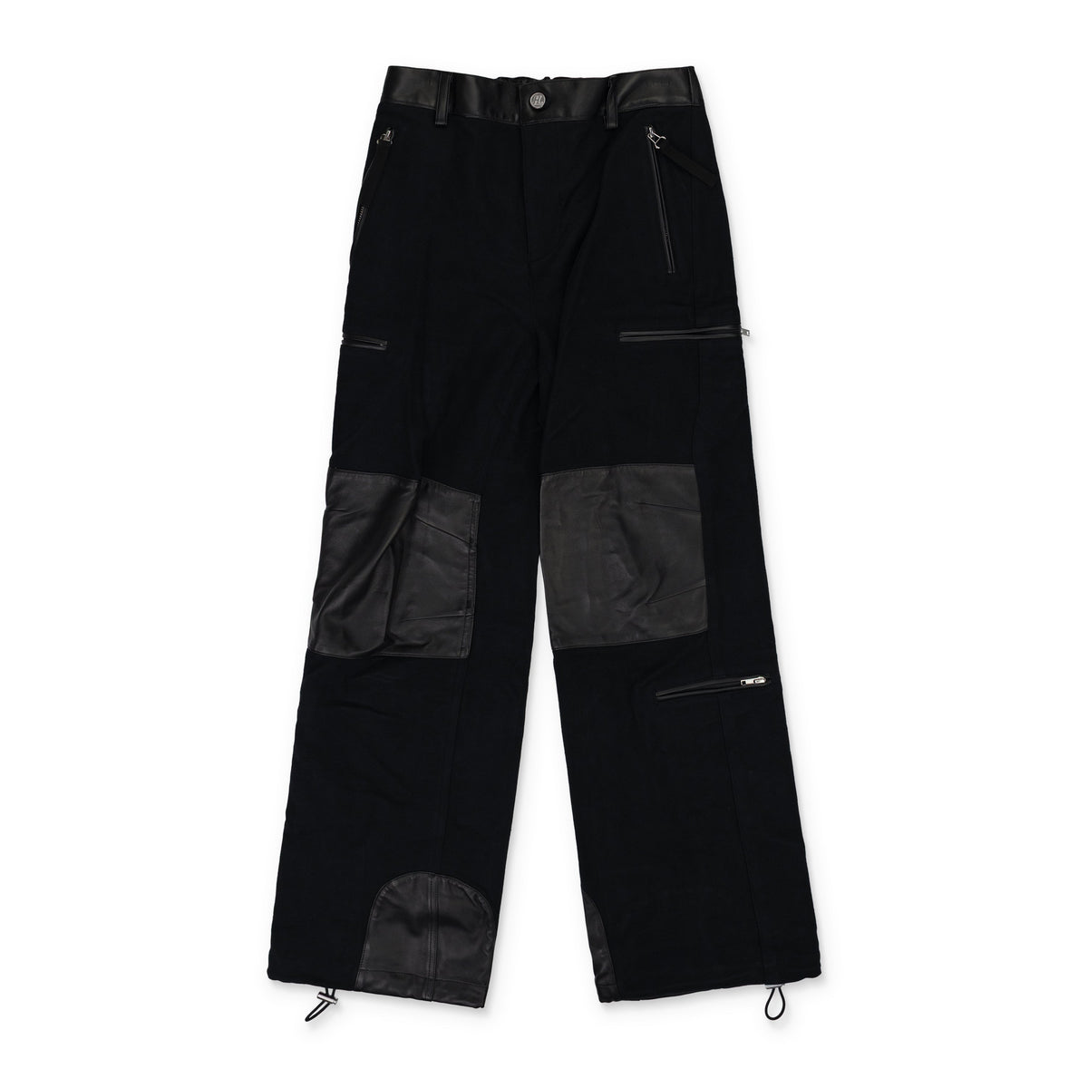 Black Leather Cargo Pants