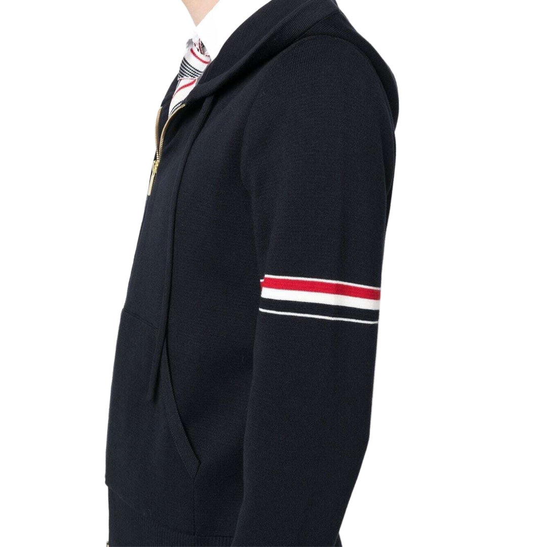 Rainbow Stripe Hoodie - Premium Athletic Zip - Up | Thom Browne