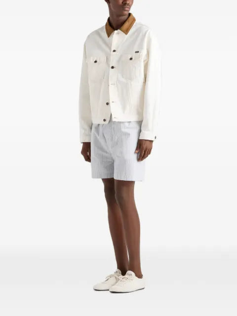Prada old denim jacket with leather details