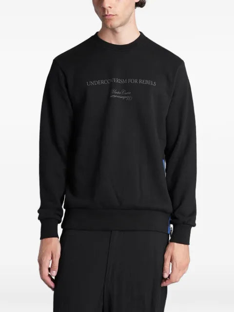 Undercover slogan-print zip-detail sweater