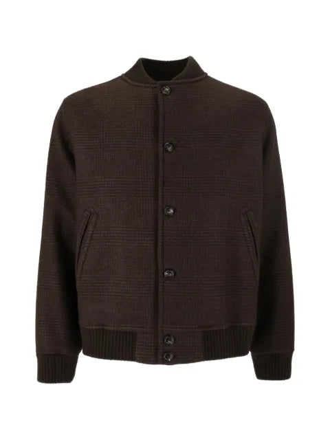 Circolo 1901 check-pattern button-up bomber jacket