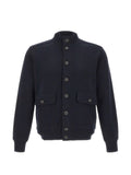 Kangra high-neck buttoned cardigan