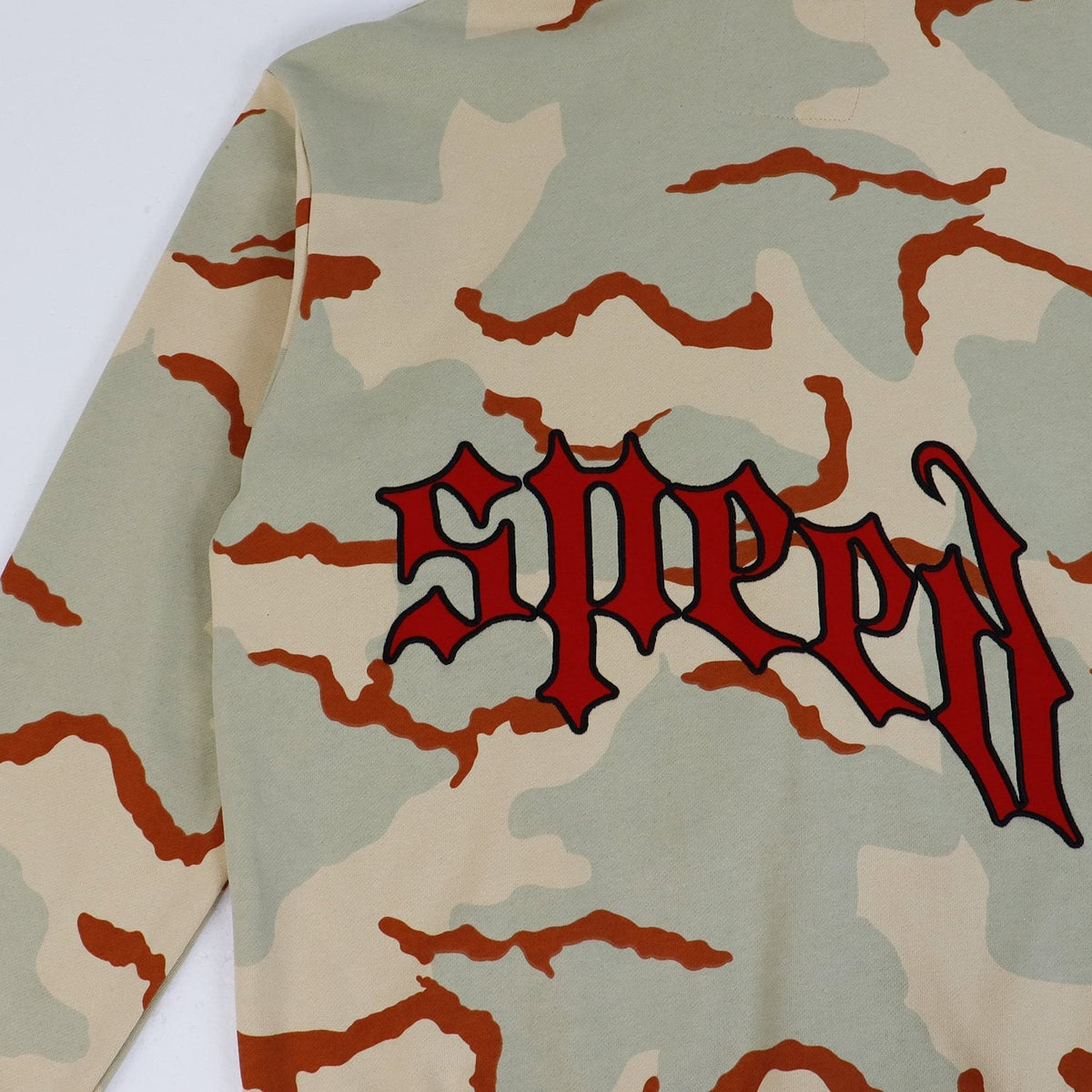 Godspeed Camouflage Gothic Letter Zip Hoodie