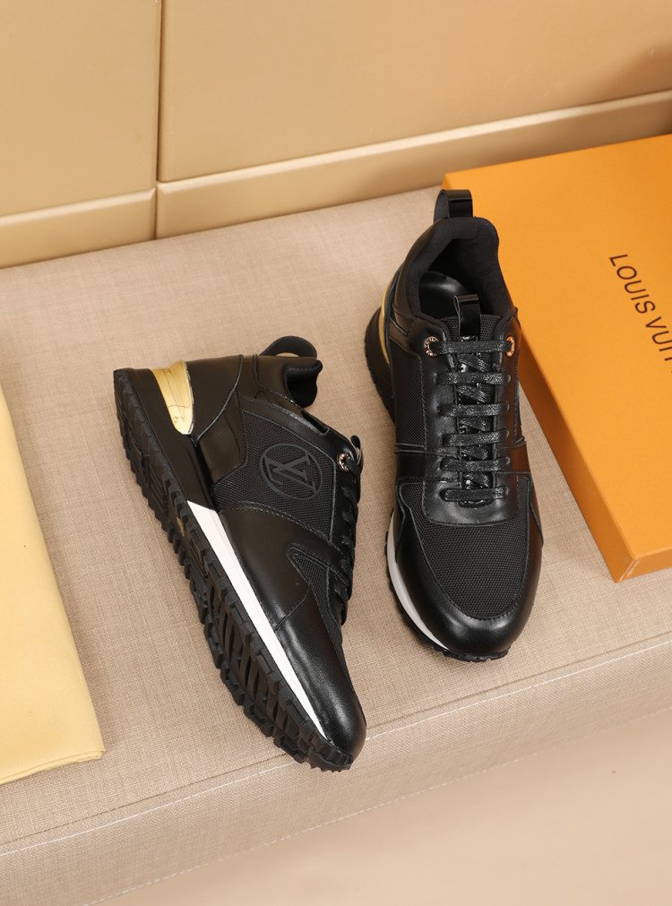 Louis Vuitton Black Gold Accent Sneakers