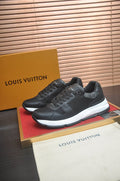 Louis Vuitton Black Leather Low-Top Sneakers