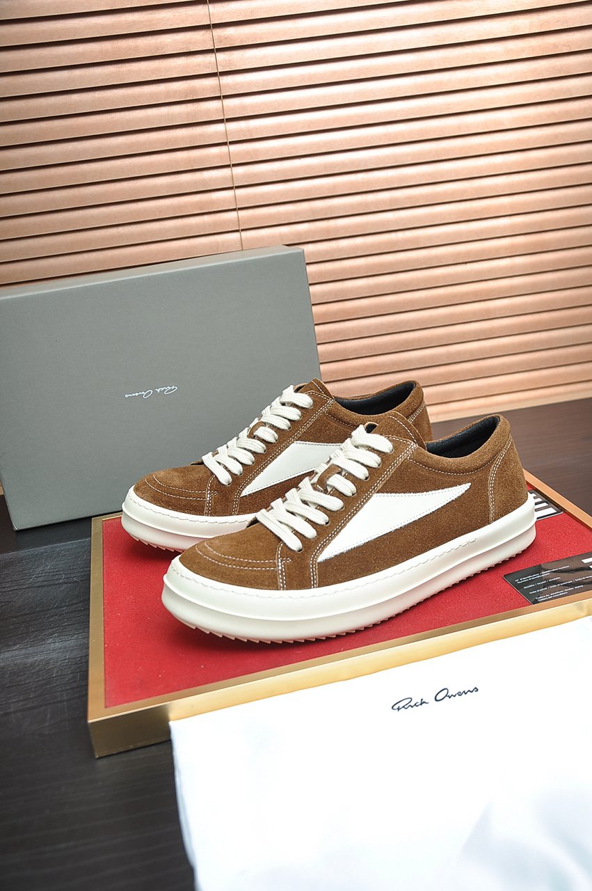 Rick Owens Contrast-Panel Platform Sneakers