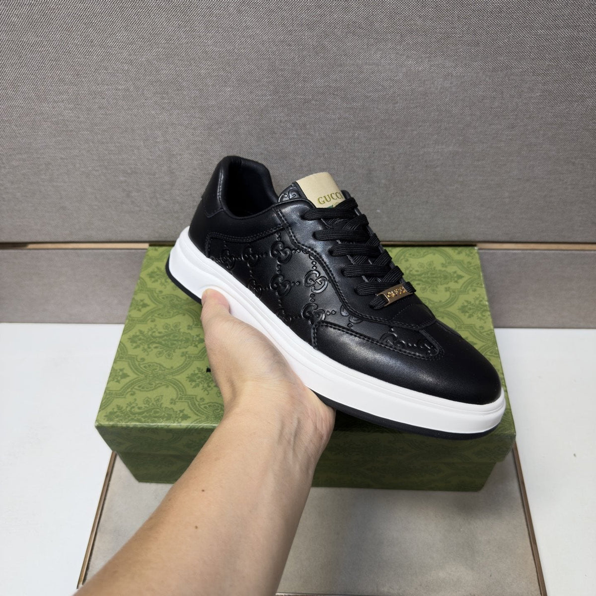 Gucci Men's Embossed Low-Top Sneakers